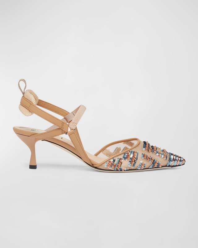 Colibri Sequin FF Sporty Slingback Pumps